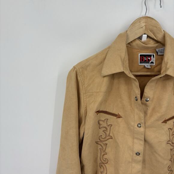 Vintage Panhandle Slim Pearl Snap Shirt Women Medium Western Embroidered Gaucho - Picture 3 of 10